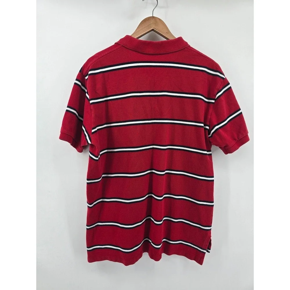Polo Ralph Lauren Polo Shirt Mens XL Red Striped Short Sleeve Cotton Pony Logo
